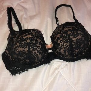 Aerie Black Lace Push Up Bra